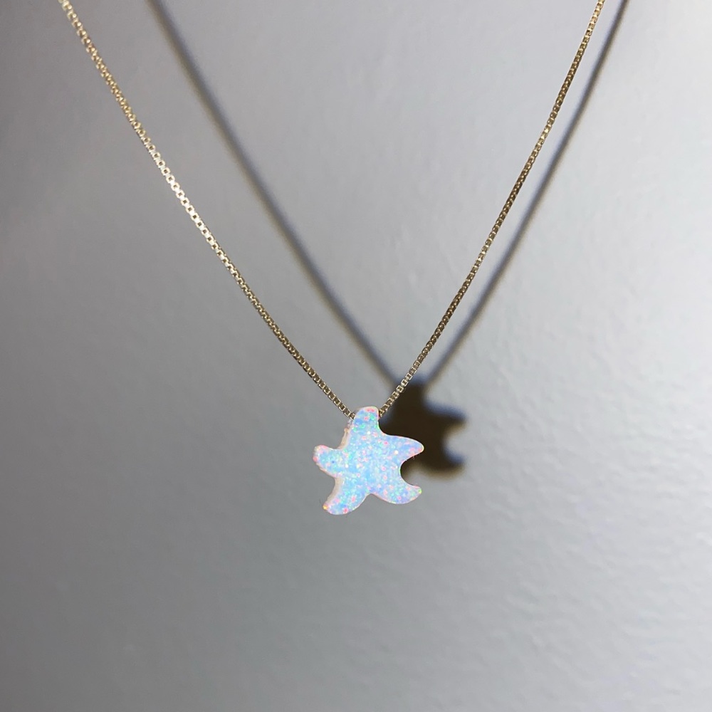 Star shape necklace, sterling silver